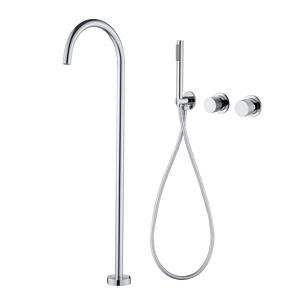 Ensemble de douche <span class=keywords><strong>colonne</strong></span> sur pied tout en cuivre de style design avec <span class=keywords><strong>mitigeur</strong></span> de <span class=keywords><strong>baignoire</strong></span> encastré à LED et robinet chaud/froid en spirale - Product Image 6