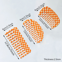 Yucat Custom Logo 2,5mm Dicke Kariertes Muster Haar kämme Bürste Frauen Anti statisches Rechteck Acetat Kamm für Haare