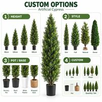 Arbre artificiel en cèdre et cyprès, plante de pin réaliste, résistant aux UV, décoration de jardin extérieur, fourniture en gros personnalisée