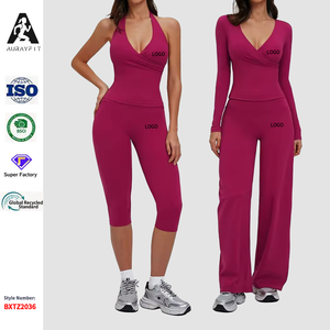 Europäisch-Amerikanischer Cross-Border Winter Yoga-Anzug mit Leopardenmuster, Locker Geschnitten, Lässige Mode für Damen, Outdoor-Sport Langarm - Product Image 1