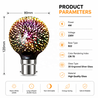 Ampoule LED E27 G80 pour les fêtes, ampoule à effets de feux d'artifice, ampoule ciel étoilé, ampoule LED 3D à effets de feux d'artifice b22 230V G80 pour café, restaurant, bar