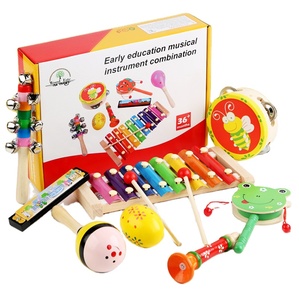 Jouets de <span class=keywords><strong>musique</strong></span> pour bébés éducatifs préscolaires Ensemble d'instruments à percussion en bois Écologique pour 0-24 <span class=keywords><strong>mois</strong></span> et 2-4 ans Unisexe - Product Image 1