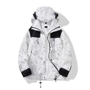 Chaqueta con capucha personalizada con logo, para primavera y otoño, diseño a juego para parejas, deportiva, para montañismo, actividades al aire libre, con bolsillos grandes. - Product Image 2