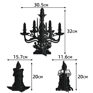 Portavelas de <span class=keywords><strong>Halloween</strong></span> de resina con forma de calavera, decoración de papel <span class=keywords><strong>para</strong></span> mesa, centro de mesa <span class=keywords><strong>para</strong></span> fiestas de casa embrujada, repisa de chimenea - Product Image 5