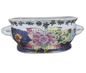 Alta calidad Qianlong Jingdezhen <span class=keywords><strong>pintado</strong></span> <span class=keywords><strong>a</strong></span> <span class=keywords><strong>mano</strong></span> patrón de hoja de tabaco maceta de escritorio maceta de porcelana china antigua - Product Image 1