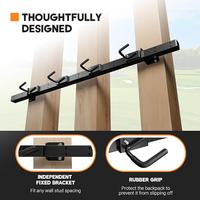 Support mural robuste JH-Mech noir, capacité 350 lb avec 45 points de fixation °   Crochets inclinables à espacement réglable en acier au carbone pour sac de golf