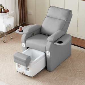 A Adjustable Leather <b>Electric</b> <b>Reclining</b> Massaging Manicure Pedicure <b>Chair</b> Pipeless Tub Black China Nail Salon Foot Spa Furniture - Product Image 3