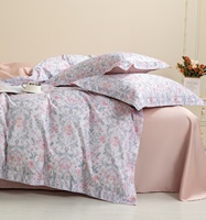Parures de lit 4 pièces les plus vendues, douces, respirantes et respectueuses de la peau, avec motifs floraux 3D élégants, housses de couette en gros