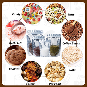 Silver Transparent Food Packaging Baggies Aluminum Foil Zip Lock Plastic Stand up <strong>Pouches</strong> with Ziplock and Clear Window - Product Image 6