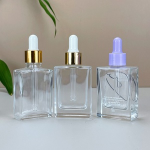 Wholesale Serum Bottle Glass Custom 30ml Frosted Black Matte Colored square Rectangle Glass Empty Bottle for Essential Oil - Product Image 5