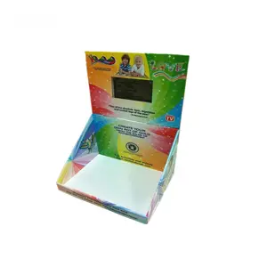 Advertising POP Design Cardboard Counter Display with LCD Screen