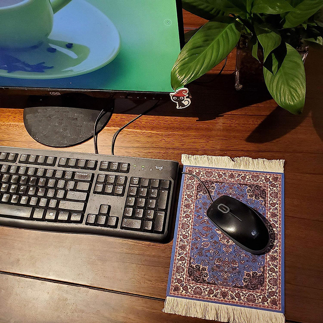 Factory Supply Persian Style Carpet Tassel Decorated Mouse Pad Cup Mat Tea coaster Set Mat From China