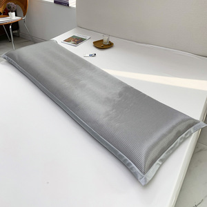 Cooling Ice Silk Long Pillowcase 1.5M Rectangle Plain <b>Light</b> Gray Home Couple Use - Product Image 1