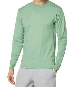 เสื้อเชิ้ตแขนยาวสีเขียวอ่อนสำหรับผู้ชาย ผ้าฝ้ายแห้งเร็ว เป็นมิตรกับสิ่งแวดล้อม ราคาถูก รับผลิตแบรนด์ของคุณเอง - Product Image 1