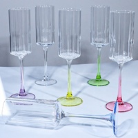 Verre à vin sur pied, flûte à champagne, gobelet en cristal pour fêtes, couleurs personnalisées, vente en gros