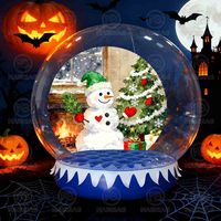 Globe à neige géant transparent gonflable pour Halloween, photomaton personnalisé, toile de fond imprimée, globe à neige de Noël pour la décoration de fête