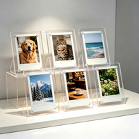 Cadre photo magnétique double face réutilisable en acrylique imprimé UV, personnalisable OEM/ODM, support de bureau mini en gros pour photos, maison, cadeau