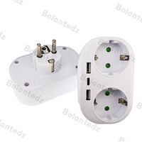 Dos salidas con 2 USB y tipo C Alemania estándar 2P con conexión a tierra Carga normal 250V 16A Adaptador de enchufe de la UE