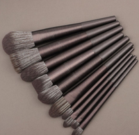 Pinceaux de maquillage synthétiques de haute qualité pour fond de teint et anticernes, en bois brun, doux et volumineux, pour le visage, 10 pièces, vegan, modèle 2026