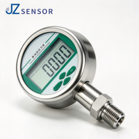 Manomètre numérique de terrain JZsensor avec interface multi-filetage, testeur de pression en acier inoxydable pour milieux huileux et aqueux