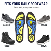 Sol Sepatu Akupresur Magnetik dengan Bahan Gel Pijat Ortopedi, Penyerap Guncangan, Penyangga Lengkung Kaki, Membantu Sirkulasi Darah