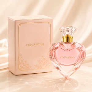 Botella de Perfume de Vidrio de Lujo en Forma de Corazón de 60 ml con Tapa de Cristal, Caja de Embalaje con Logotipo Personalizado - Product Image 3