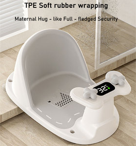 Chaise de bain pliante portable pour enfants <span class=keywords><strong>avec</strong></span> thermomètre Support de <span class=keywords><strong>baignoire</strong></span> stable anti-dérapant Siège de bain pour bébé nouveau-né - Product Image 5
