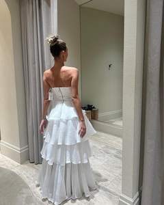 OEM Summer Elegant Women Fashion Casual Women <strong>Dress</strong> Ladies <strong>White</strong> Chiffon Polyester Sexy Prom <strong>Dress</strong> Sleeveless Floor Length <strong>Dress</strong> - Product Image 5