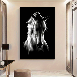 Éléphant <span class=keywords><strong>noir</strong></span> <span class=keywords><strong>et</strong></span> <span class=keywords><strong>blanc</strong></span> cerf rouge toile peinture moderne maison animal cristal porcelaine peinture avec cadre - Product Image 6