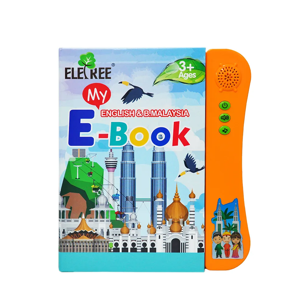 Livre électronique éducatif pour enfants, livre Musical amusant en anglais et malaisien, jouet