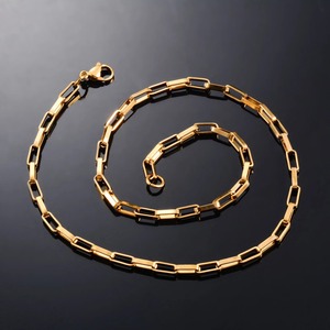 Collar Rectangular de Acero Inoxidable de Moda, Cadena Larga para Mujer y Hombre, Color Plata/Dorado, Gargantilla, Accesorio de Joyería Metálica - Product Image 6