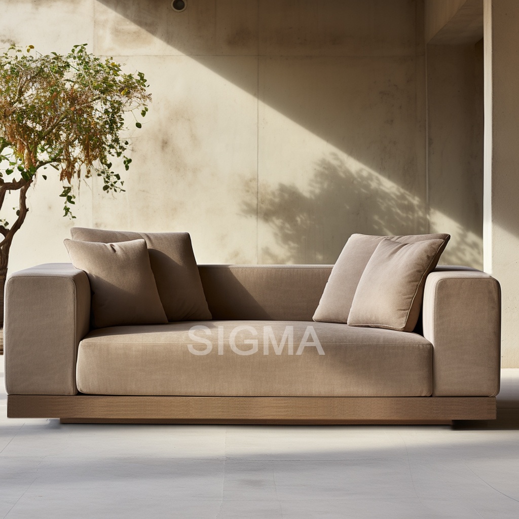 New design outdoor furniture teak wood patio garden couch sectional sofa set