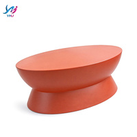 Table basse ovale moderne et durable pour l'extérieur, table de salon pour hôtel, maison, appartement, jardin, meubles imperméables, sur mesure