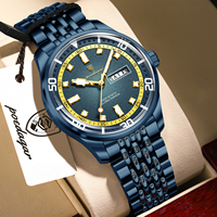Montre pour homme Poedagar 609, montre à quartz en acier inoxydable, montre homme, date, luxe, mode, étanche, lumineuse, montre-bracelet pour homme