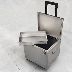 Stainless Steel Rolling Tool <b>Box</b> 35x40x35cm <b>Lockable</b> With Handle And Wheels - Product Image 3