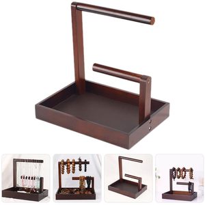Organizador de Escritorio de Madera con Acabado Antiguo, Bandeja de Almacenamiento de Madera de Varios Niveles, Soporte para Accesorios de Encimera para Pequeños Artículos Personales - Product Image 6