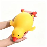 Vente Flash : Grand Canard Jaune Mignon en TPR Imprimé UV, Jouet Anti-Stress Extensible et Moelleux