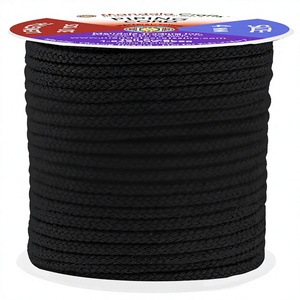 Venta Directa de Fábrica - Cordón de Macramé de Algodón <span class=keywords><strong>Trenzado</strong></span> Suave Negro de 16 Hilos y 4mm para Sudaderas, Pantalones Deportivos, Bolsos, Mochilas y Zapatos - Product Image 1