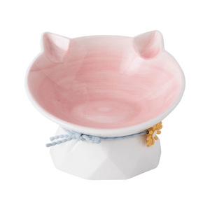 Bol en céramique pour chat, design incliné surélevé, pour l'alimentation des chatons, bol unique pour animaux de compagnie - Product Image 4