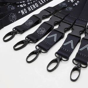 Custom Over Print Dye Sublimation Polyester Lanyard with Breakaway Buckle Metal Swivel <b>Hook</b> for ID Badge Event Promotion Gift - Product Image 4