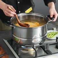 Épaissie Double Trois Couches 304 En Acier Inoxydable Cuisinière Bun Steamers Boulette Farcie Soupe Lait Alimentaire Vapeur Pot Ensemble avec Couvercle