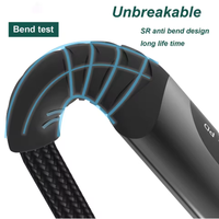 Kabel Pengisian Cepat USB-C PD 100W 5A dengan Layar LED, Jalinan Nilon untuk Android & Komputer, Penggunaan di Mobil, Aksesoris Ponsel