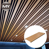 Plaque de plafond suspendue en aluminium MEIYU, motif bois, à lamelles linéaires, ignifuge, isolation thermique, pour salle de sport et usage extérieur