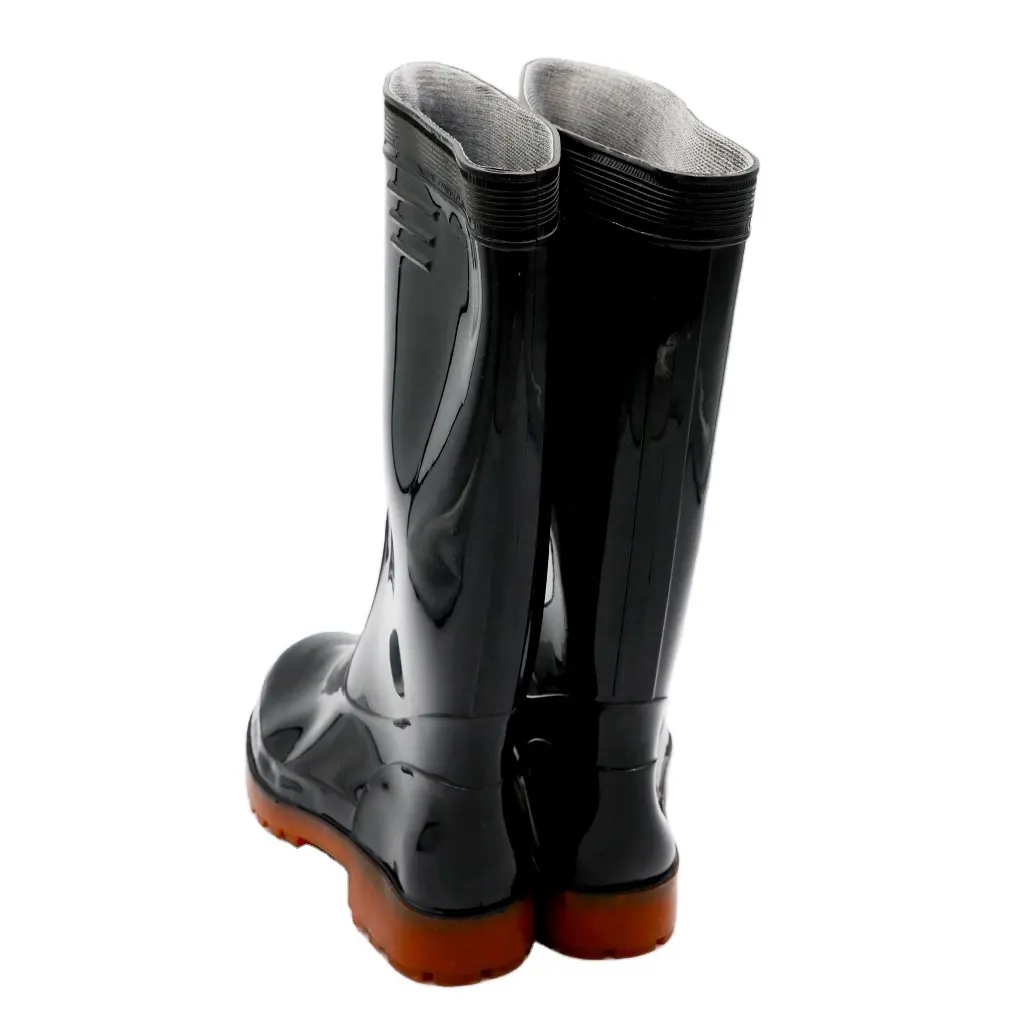 Rain Boots China Factory Black Mens Farm Shoes Waterproof Anti Slip Lightweight Cheap Custom Rain Boots With LOGO