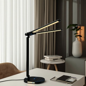 Modern Stylish LED Desk Lamp 5 Color Modes 5 Brightness Levels Aluminum <b>ABS</b> Body Metal Shade E14 Bulb Base for Reading DC - Product Image 5