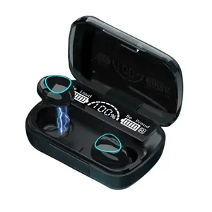 M10 Pro earbud Mini dalam-telinga, Earphone BT nirkabel dengan fitur Handfree LED tahan air untuk bermain game DJ gaya baru M10