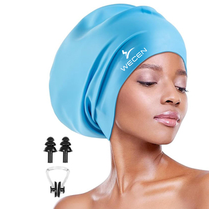<span class=keywords><strong>Gorro</strong></span> de natación para mujer para cabello largo impermeable de silicona personalizado cómodo sombrero de baño de pelo largo para mujer - Product Image 1