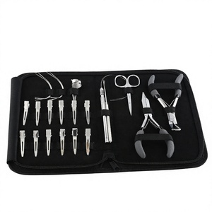 Hair Extension Tools Kit Pulling <b>Hook</b> Tool Micro Bead Remover Crimping Pliers Stainless Steel Parting Set selecting <b>clips</b> - Product Image 1