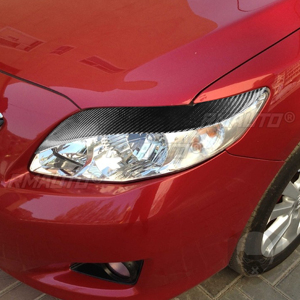 ฝาครอบไฟหน้ารถยนต์คาร์บอนไฟเบอร์แท้ 1 คู่ สำหรับ Toyota Corolla ปี 2008 2009 2010 2011 อุปกรณ์ตกแต่งรถยนต์ - Product Image 5