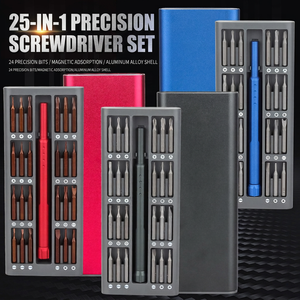 25 In 1 <b>Precision</b> <b>Screwdriver</b> <b>Set</b> With 24 Bits Magnetic Aluminum Case For Mobile Phone Repair Tools - Product Image 1